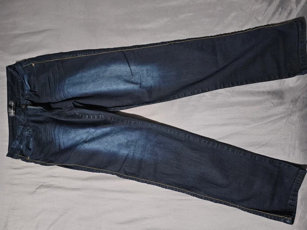 Dark wash faded denim jeans